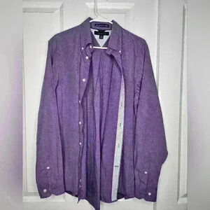 Tommy Hilfiger Mens Medium‎ Purple/Blue Long-Sleeved Button Down Shirt